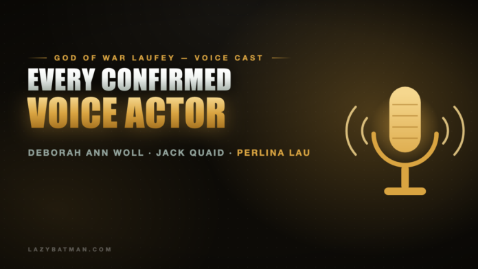God of War Laufey cast featured image - a microphone with sound arcs
