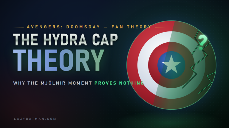 Hydra Cap theory - Captain America shield half-corrupted in green with a glowing question mark (Avengers: Doomsday fan theory)