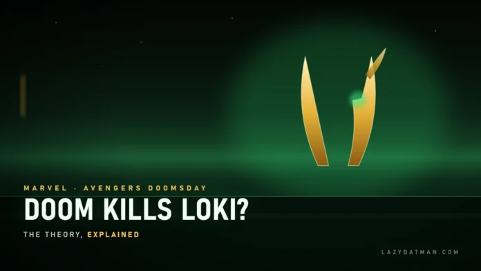 Doom kills Loki theory art, broken golden horns in Doom green light