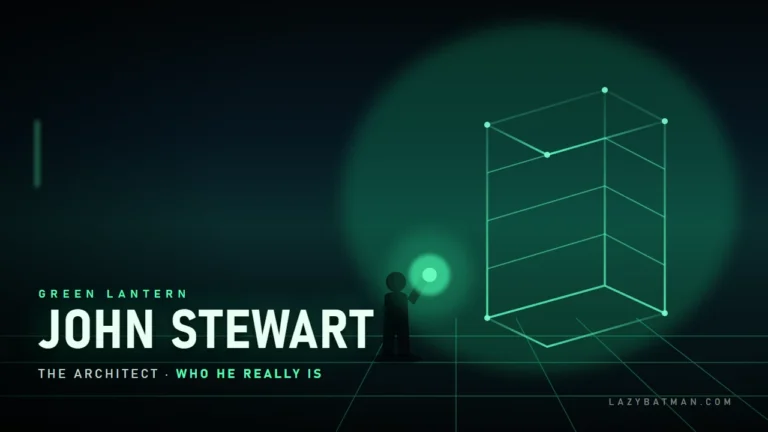 Who is John Stewart art showing the Green Lantern building a glowing green architectural construct