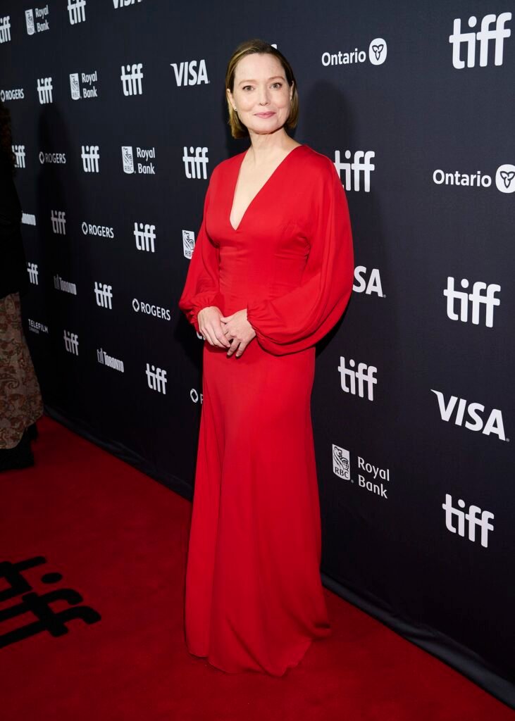 Samantha Sloyan, who plays Margaret White, at the Carrie premiere